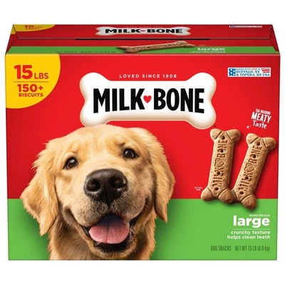Milk-Bone Original Dog Biscuits, Large Crunchy Dog Treats 15 lbs