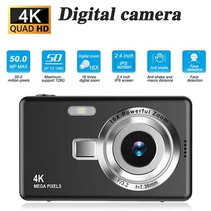 Digital Camera FHD 1080P 50MP 2.4'' LCD Display Screen 16X Zoom Anti-Shake UK - Picture 1 of 14