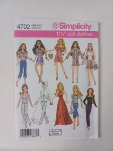 Simplicity Pattern 4719 Doll Clothes for 11 1/2" Dolls UNCUT - Picture 1 of 2