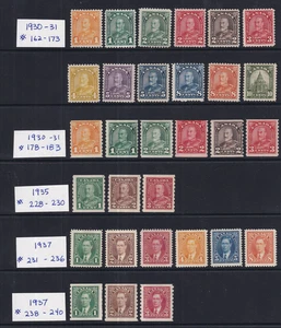 Canada 1930-37 Unused Lot Mostly MH Includes 3 Sets of Coils - Picture 1 of 2