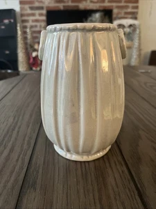 "Florero de cerámica esmaltada estilo iridiscente Weller con asas de imitación 6,5""" - Imagen 1 de 15