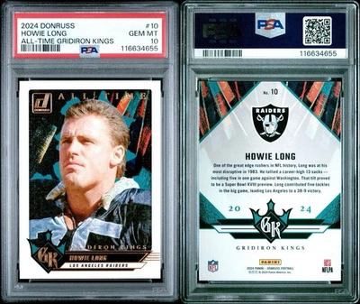Donruss Howie Long #10 Gridiron Kings 2024 PSA 10 Las Vegas Raiders Foto 1 de 2