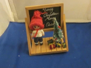 Weihnachten Holz schwarze Tafel Schilder Frohe Weihnachten Herzstück Tischdeko - Bild 1 von 4