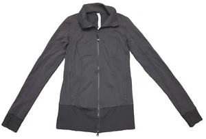 Lululemon In Stride Jacke Damen 6 Grau Titan Luon Durchgehender Reißverschluss Daumenlöcher - Bild 1 von 9