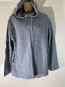 Mens Gap Size XL Grey Waffle Jersey Long Sleeve Pullover Hoodie Jumper Sweater - Picture 1 of 6