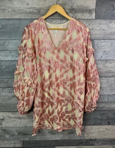 Mini Vestido Jen’s Pirate Booty XS Oro Rosa Rising Star Shimmer Free People - Imagen 1 de 11