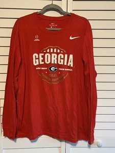 Nike Georgia Bulldogs T-Shirt Herren XL UGA National Championship 2021 Rot L/S DAWG - Bild 1 von 4