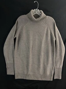 Icebreaker Womens M Merino Wool Turtleneck Knit Sweater Jumper Grey Brown Mock - Picture 1 of 13