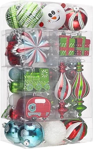 Christmas Ball Ornaments, 80Ct Colorful Shatterproof Christmas Tree Decorations - Picture 1 of 6
