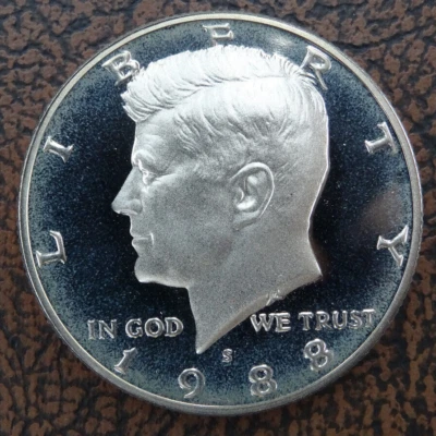 1988-S Kennedy Half Dollar Proof Deep Cameo Clad US Coin 50C - Image 1 of 4