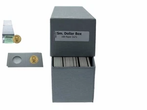 Guardhouse Grey/Small Dollar Coin Box with 100 flips, 2" x 2" x 8.5" - Picture 1 of 6