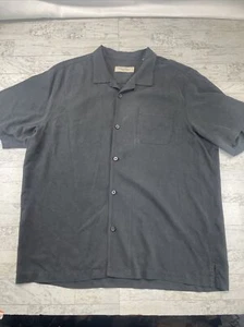 Tommy Bahama Shirt Adult 2XL XXL Black Button Up Short Sleeve Silk Casual Men's - Picture 1 of 10