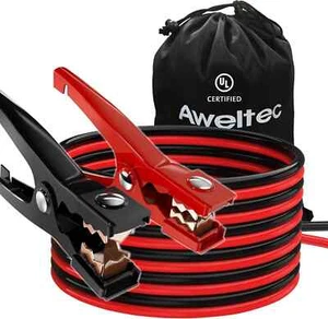 AWELTEC UL-Listed 8Gauge 12Ft Jumper Cables,Heavy Duty Booster with Carry Bag - Picture 1 of 6