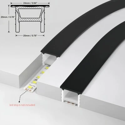 16.4FT/5M Spotless Black Silicone LED Channel System 20x20mm Through Free - Image 1 of 4