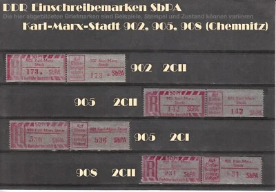 DDR R-Zettel SbPA Einschreibemarken Karl-Marx-Stadt 902-9071 postfrisch ** LOT - Bild 1 von 4