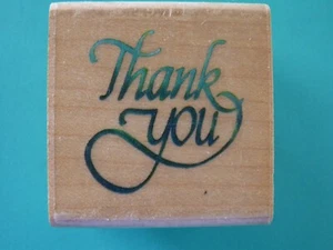 Thank You, Small Phrase in Nice Font STAMPENDOUS Rubber Stamp - Picture 1 of 2