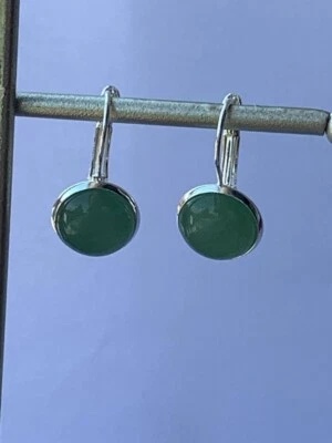 Orecchini pendenti in argento 925 e Avventurina Verde - Immagine 1 di 4