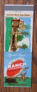 MOBILE & MONTGOMERY, ALABAMA MATCHBOOK COVER: RANCH RESTAURANTE MATCHCOVER -D - Imagen 1 de 3