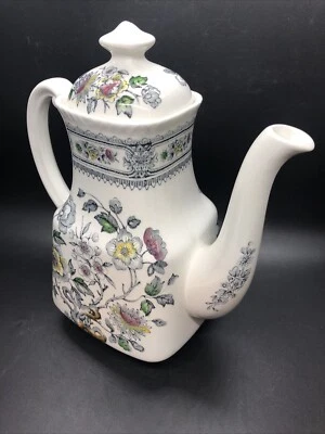 Dorset Wood and Sons Vintage Burslem Ceramic Jug Coffee Pot With Lid Floral - Image 1 of 4