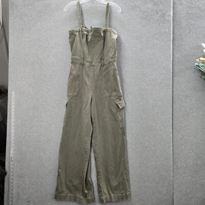 Hollister Women Jumpsuit Large Green Cargo Wide Leg Sleeveless 29 in Inseam - Picture 1 of 11