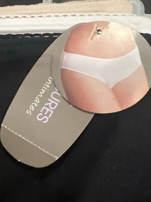 SECRET TREASURES Mujer XXL Intimates Calzoncillo Blanco Beige Negro 3pr Super Suave Nuevo Con Etiquetas Foto 1 de 4