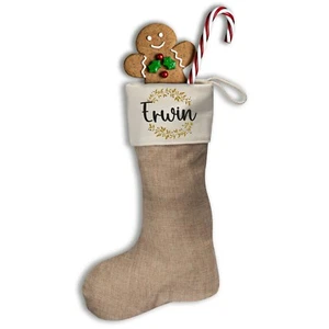 Nikolausstiefel personalisiert mit Name | Nikolaussocke | Nikolausstrumpf Jute - Bild 1 von 4