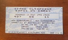 Montreal Expos vs. St. Louis Cardinals Ticket Stub 8/13/93 at Olympic Stadium