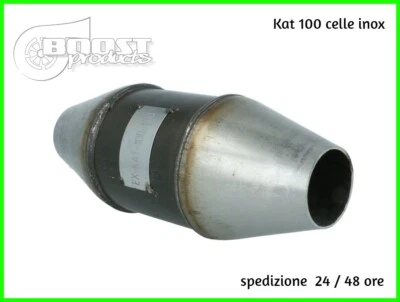 catalizzatore sportivo 100 celle kat metallico acciaio universale tuning auto  - Immagine 1 di 4