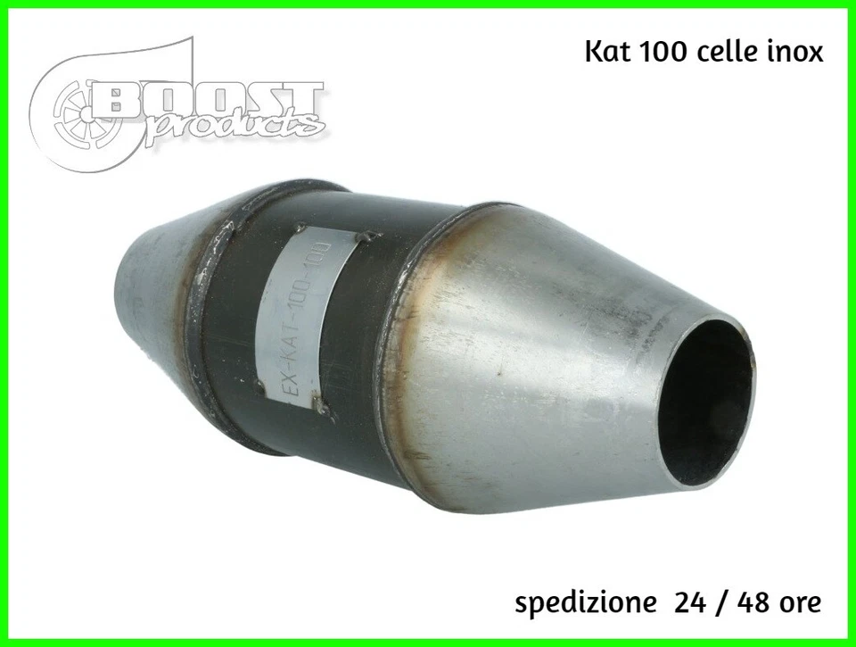 catalizzatore sportivo 100 celle kat metallico acciaio universale tuning auto  - Immagine 1 di 4