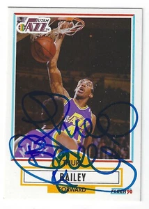 THURL BAILEY UTAH JAZZ SIGNED 1990-91 BASKETBALL CARD MINNESOTA TIMBERWOLVES - Picture 1 of 1