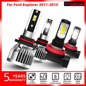 9005 LED Hi/Low Headlight + H11 Fog Light Bulbs Kit For Ford Explorer 2011-2015 - Picture 1 of 10