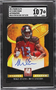2014 PANINI ELITE MIKE EVANS ROOKIE, #174, AUTO, GOLD STATUS, DIE CUT, SER #5/25 - Picture 1 of 4