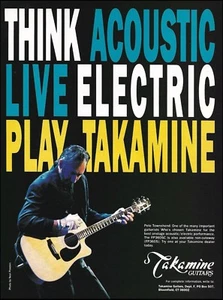 Guitarra acústica The Who Pete Townshend 1993 Takamine FP360SC impresión publicitaria - Imagen 1 de 3