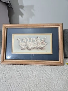 Grace Fayock White Pekin Ducks Signed and numbered print 528/1800 17.5X11.5 - Picture 1 of 8