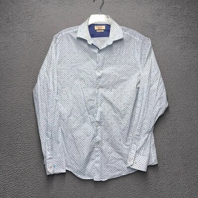 Original Penguin Dress Shirt Mens White Bicycles All Over Print Cutaway Collar - Image 1 of 4