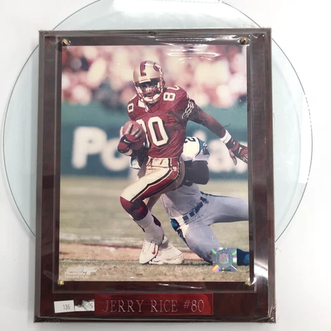 Jerry Rice #80 San Francisco 49ers Photo Plaque NFL Wall Hanging 10 x13 *FLAW Cover