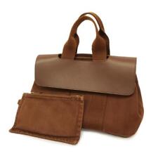 4Gd4121 Hermes Handbag/Valparaiso Pm/Toile Chevron/Brown/Silver Hardware Used La