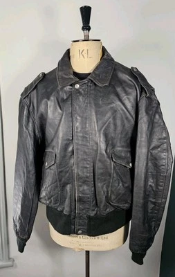 Vintage SCHOTT Leather Jacket Men's XL/2XL Flight A2 Bomber Cowhide Aviator - Image 1 of 4