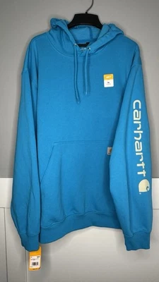 Carhartt Suelto Calce NUEVA Sudadera con Capucha Para Hombres 3XL AZUL Pullover Sudadera Cuello Azul TA Foto 1 de 4