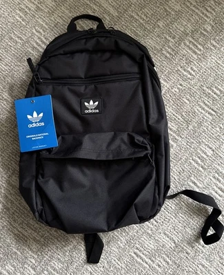 Adidas Originals National Trefoil Black Backpack School New with Tags $50 - Image 1 of 4
