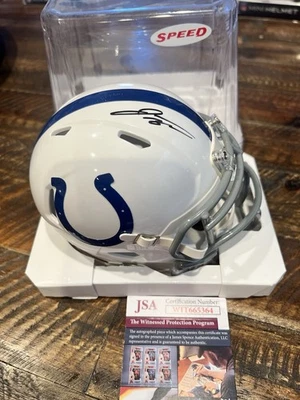 Jonathan Taylor Signed Indianapolis Colts White Speed Mini Helmet JSA coa - Image 1 of 4