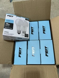 Feit Electric A19 LED Light Bulbs, 75W Equivalent, Non Dimmable, 1100 Lumens E26 - Picture 1 of 6