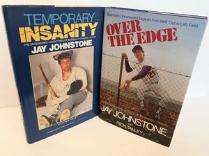 TEMPORARY INSANITY - OVER THE EDGE Jay Johnstone 1st Edition Lot Dodgers - Picture 1 of 4