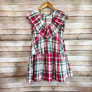 Pink Chicken Girls Raphaela Ruffle Tartan Plaid Holiday Christmas Dress 10 - Picture 1 of 10
