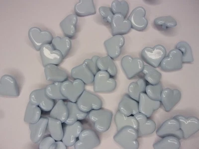 50 x Quality Heart Novelty Shank Buttons Blue 15mm Baby Sewing Knits N87 - Image 1 of 2