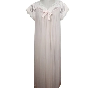 Bata Peignoir Vintage Vanity Fair Rosa Claro Talla S - Imagen 1 de 10