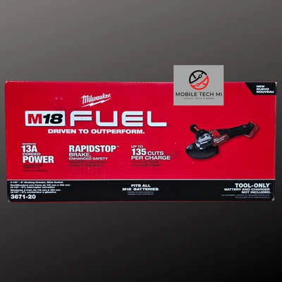 Milwaukee M18 COMBUSTIBLE 3671-20 4-1/2" - 6" amoladora de freno, interruptor deslizante, sin escobillas Foto 1 de 3