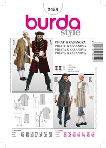 Burda Style Pirate & Casanova Costume Sewing Pattern B2459 - Picture 1 of 1