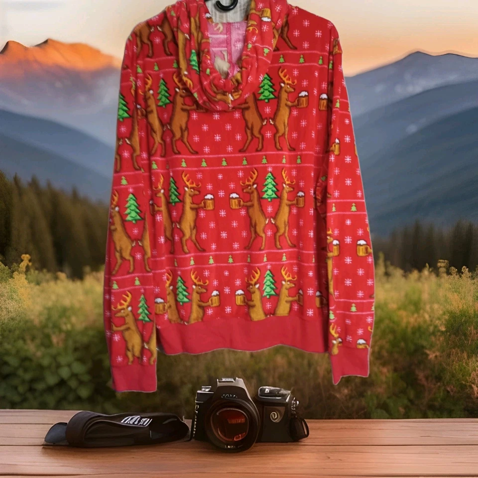 Unisex Talla 2XL Conjunto Juegos de Renos con Capucha Salón de Navidad Terciopelo Suave Confort  Foto 1 de 4