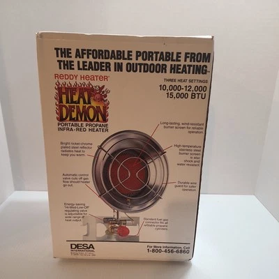 Calentador de Propano Modelo HD15 Calentador Rojo Calor Deamon - Caja Abierta Foto 1 de 4